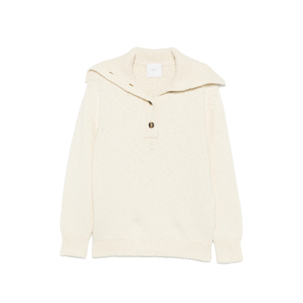 Malo Button-up Sailor-collar Knit