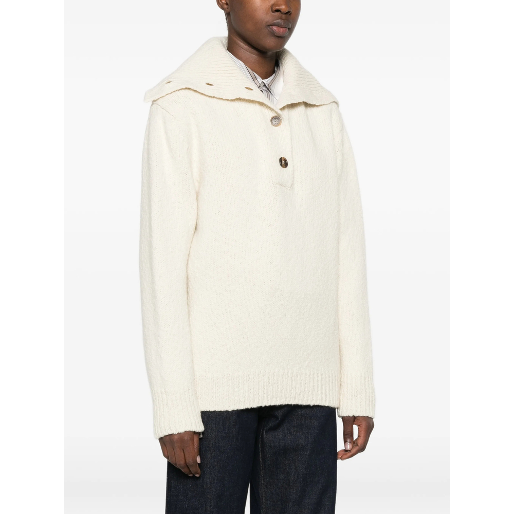 Button-Up Sailor-Collar Knit