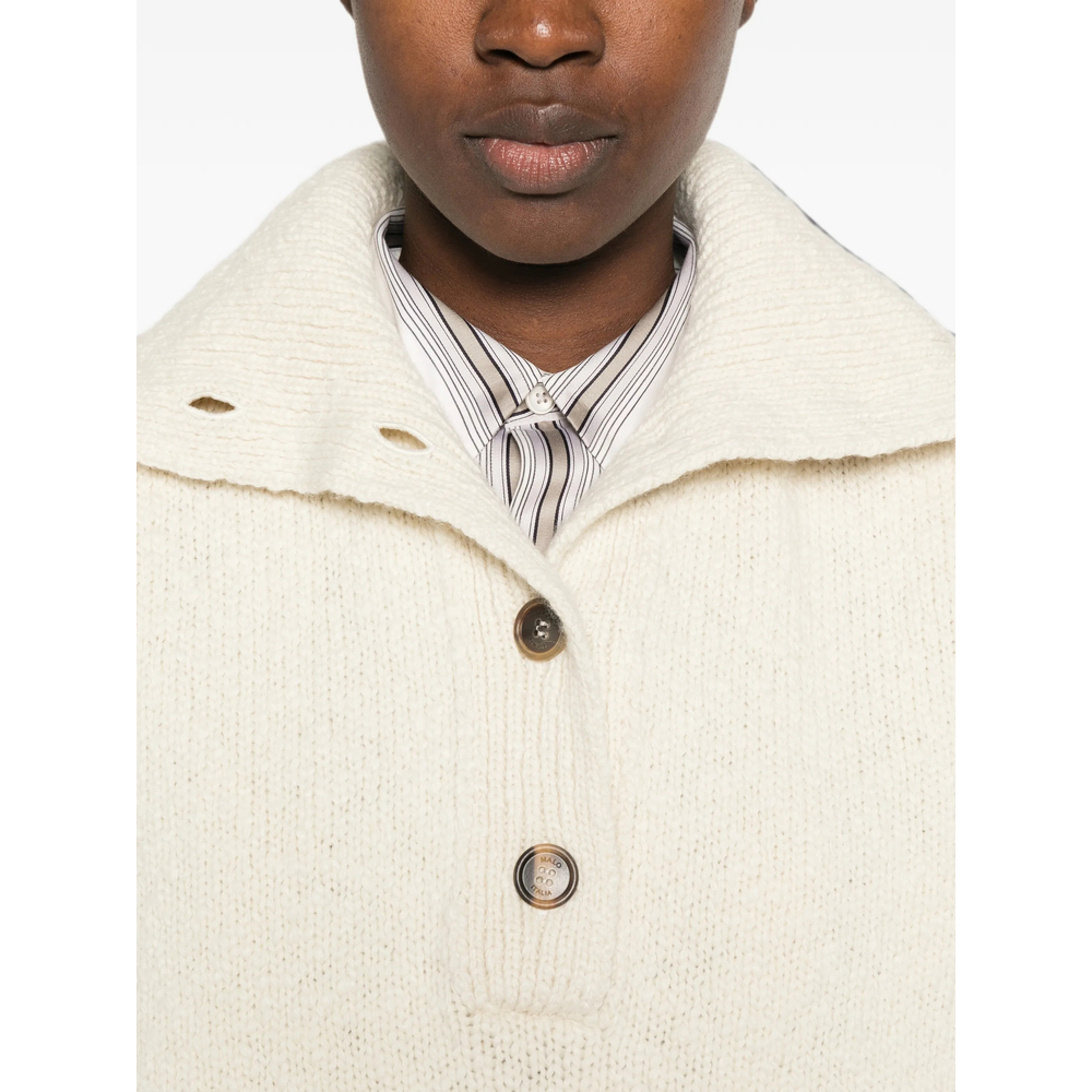 Button-Up Sailor-Collar Knit