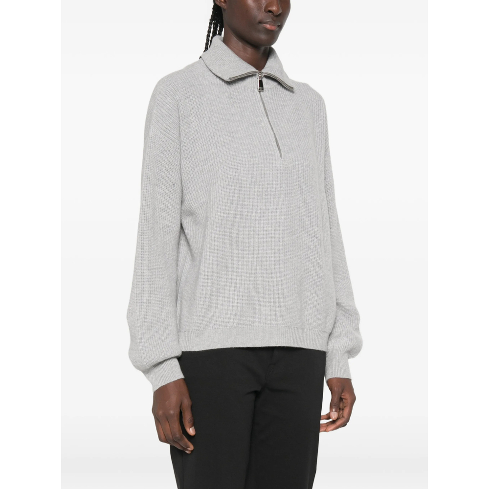 Ribbed-Knit Half-Zip Sweater