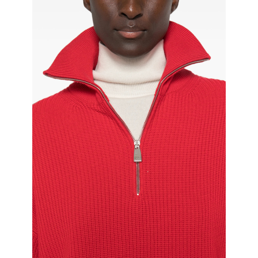 Ribbed-Knit Half-Zip Sweater