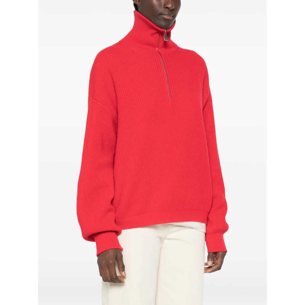 Ribbed-Knit Half-Zip Sweater