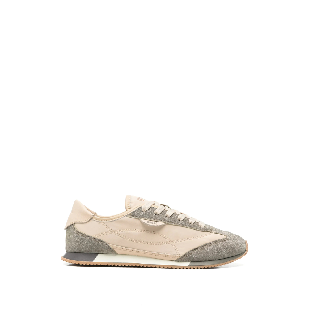 Glitter-Panelled Low-Top Sneakers