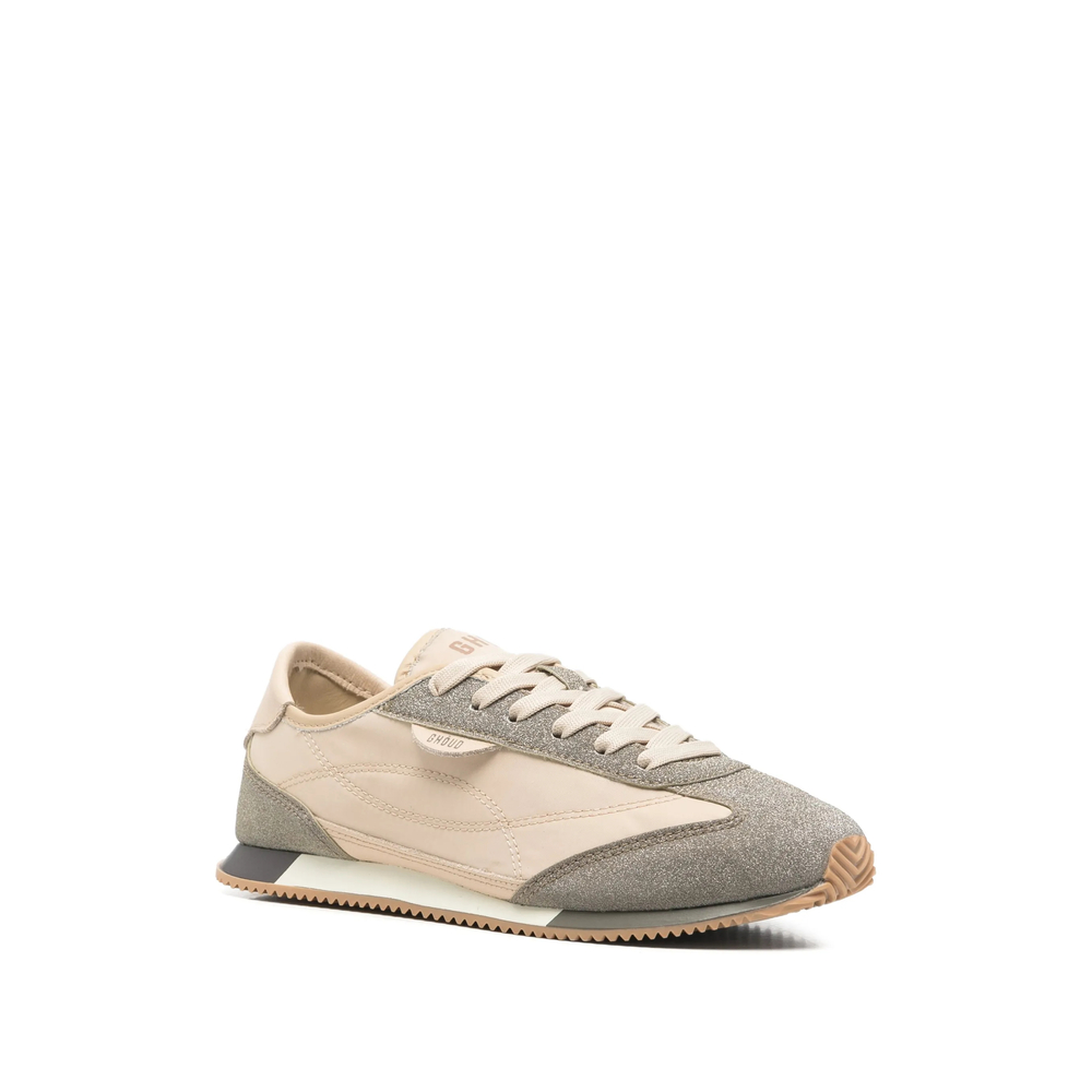 Glitter-Panelled Low-Top Sneakers