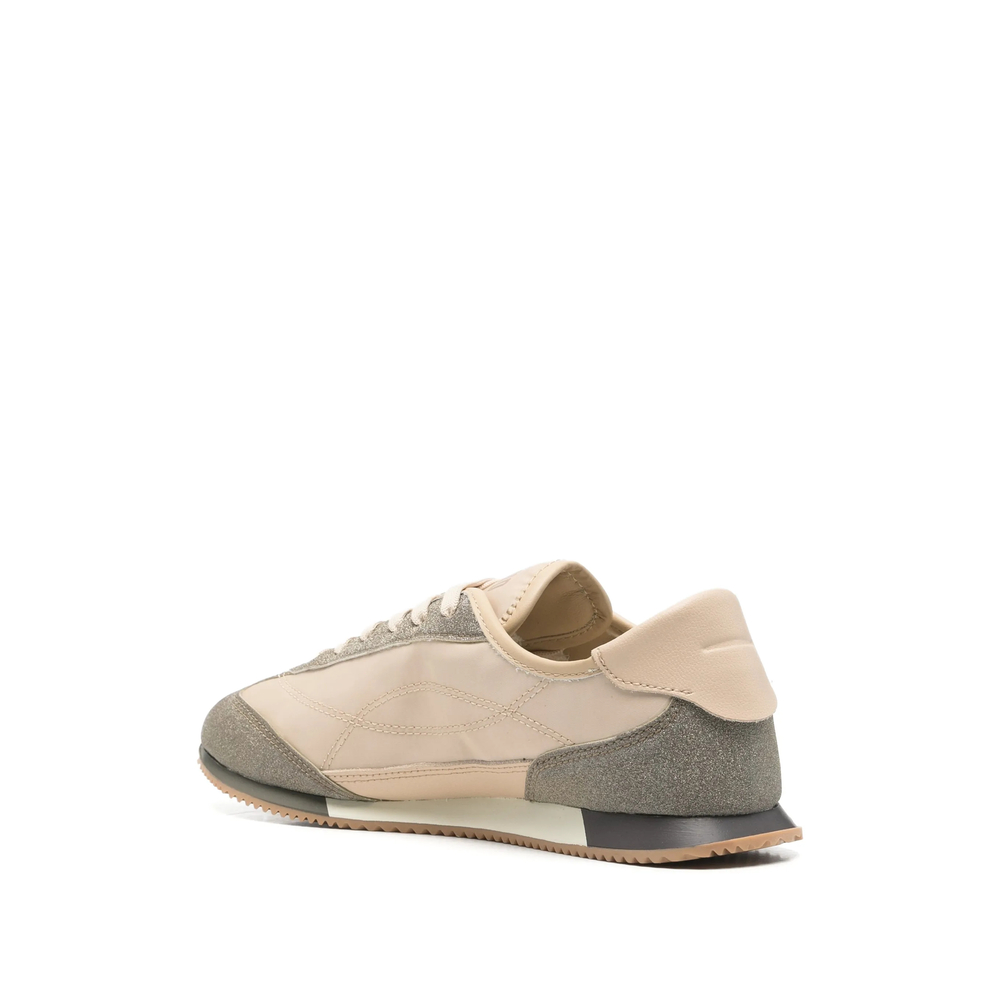 Glitter-Panelled Low-Top Sneakers