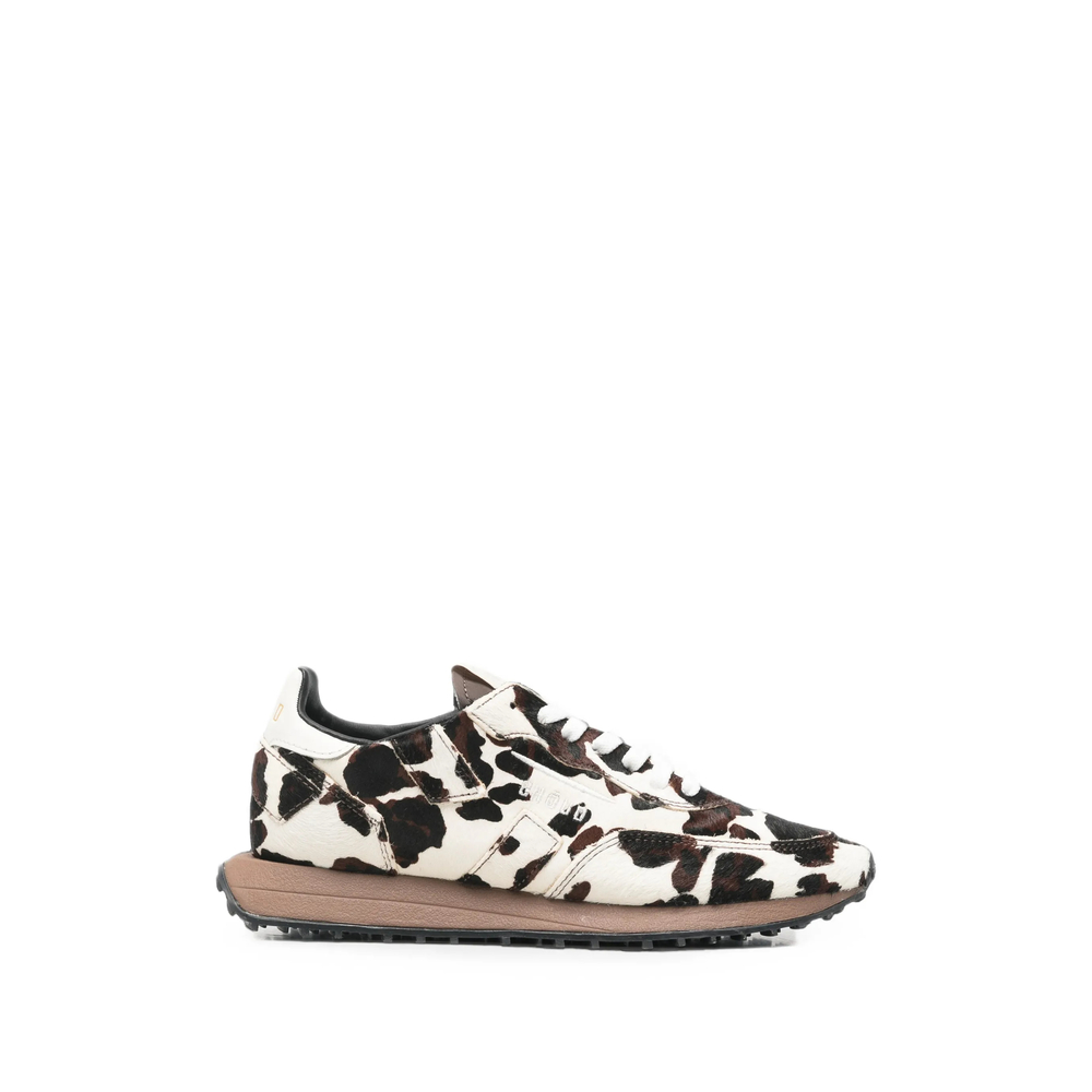 Cow-Print Calf-Hair Sneakers