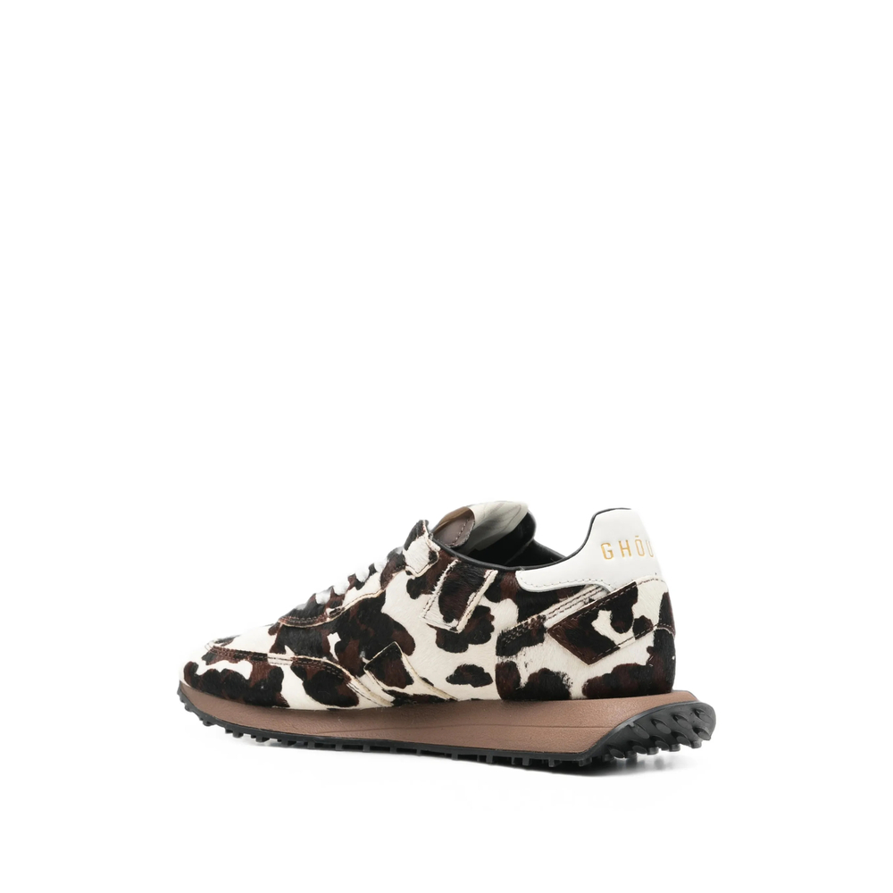 Cow-Print Calf-Hair Sneakers
