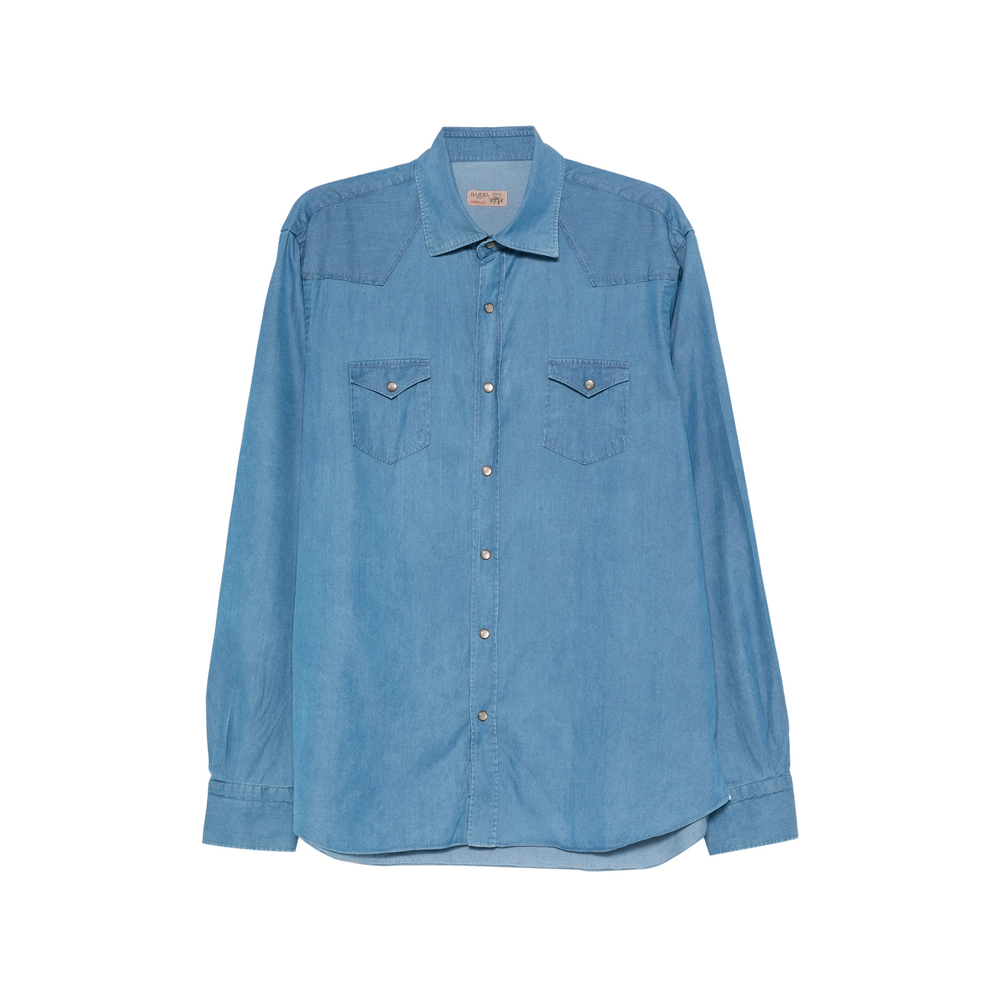 Barba Napoli Chest-pocket Denim Shirt