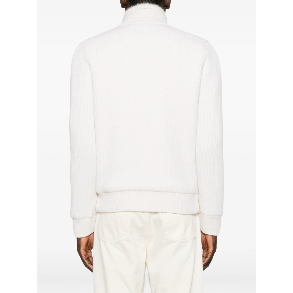 Ribbed-Knit Faux-Fur-Trim Jacket