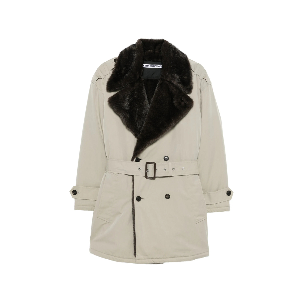 Faux Fur Lined Oversized Trench Coat