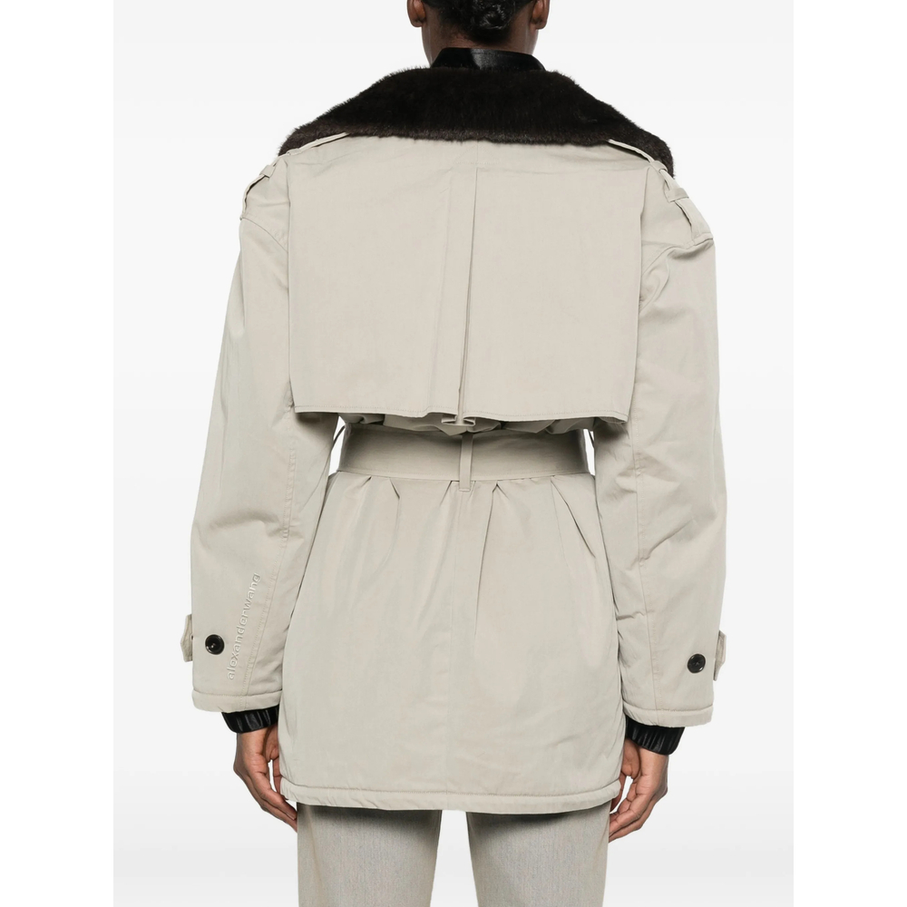 Faux Fur Lined Oversized Trench Coat