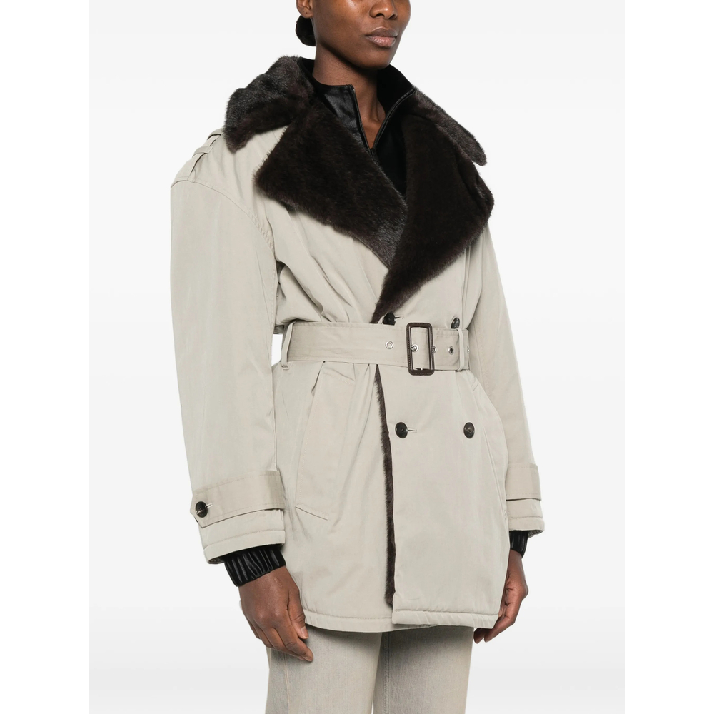Faux Fur Lined Oversized Trench Coat