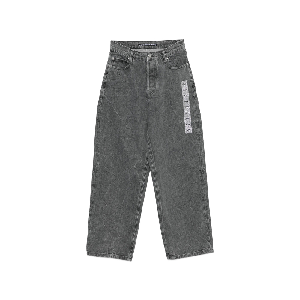 Alexander Wang Crystal-embellished Wide-leg Jeans