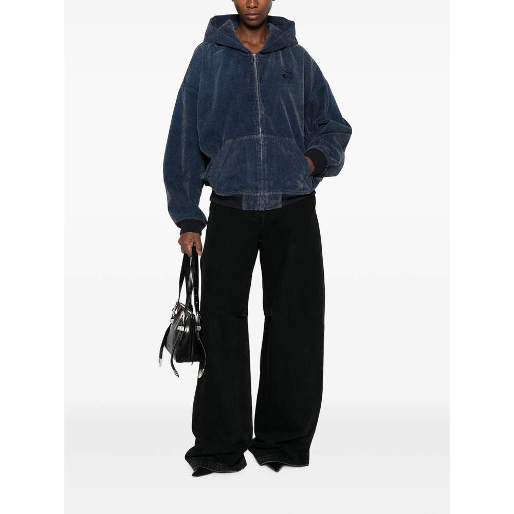 Brushed Denim Oversized Hoodie