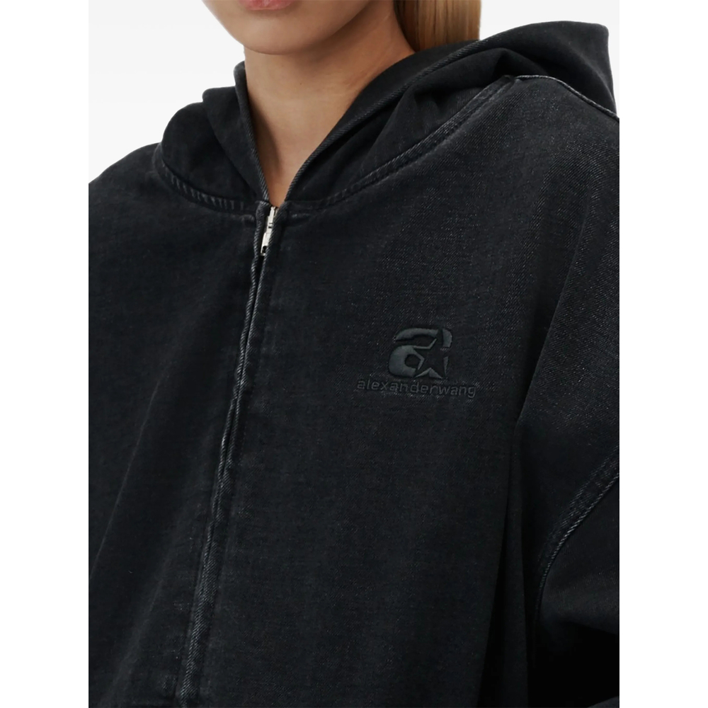 Brushed Denim Oversized Hoodie