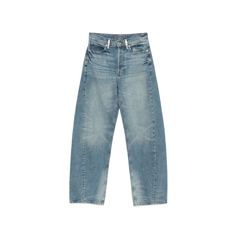 Alexander Wang Crystal-embellished Wide-leg Jeans
