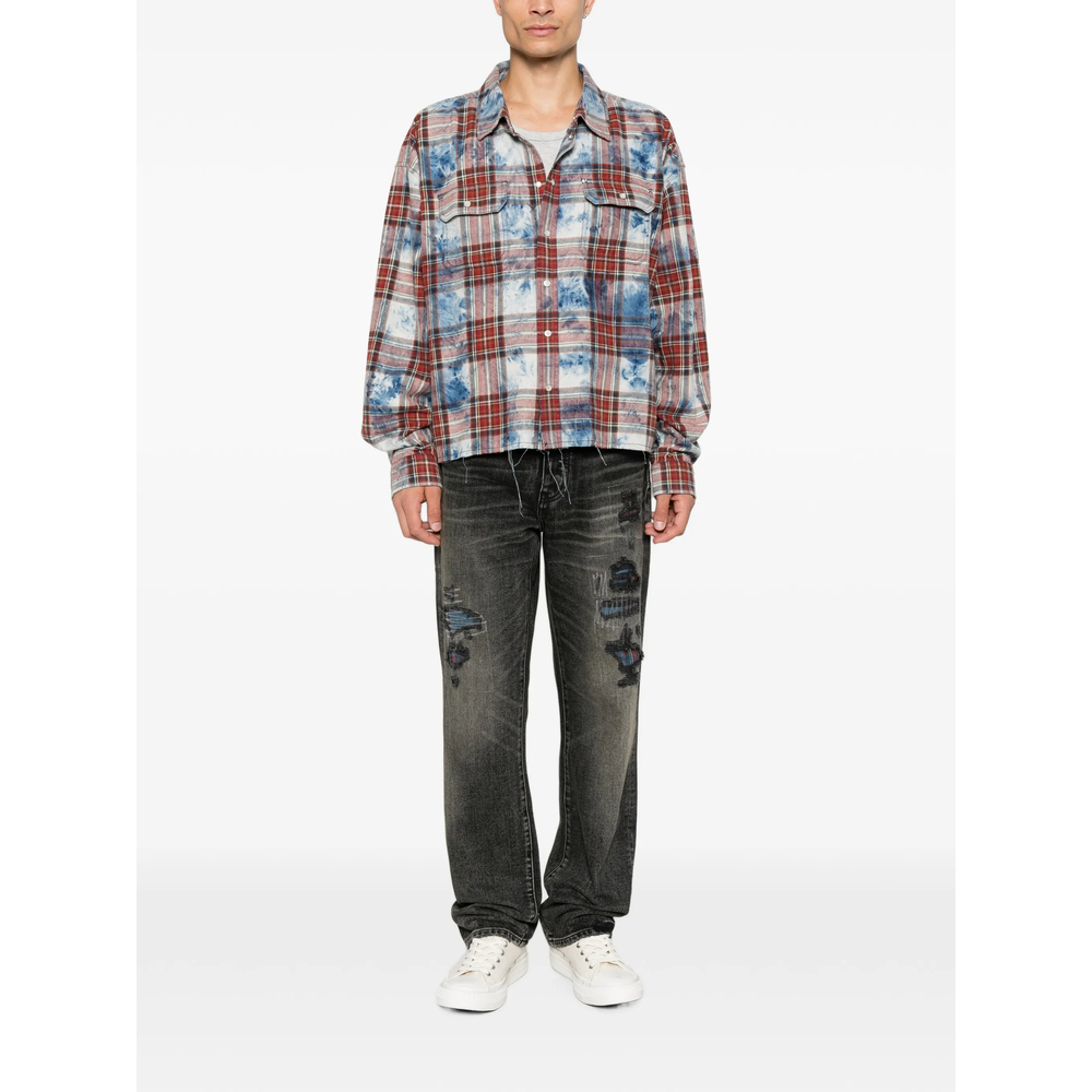 Distressed Patchwork-Detail Jeans
