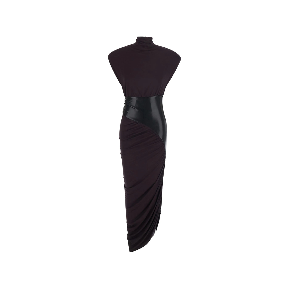 The Andamane High-neck Ruched Maxi Dress
