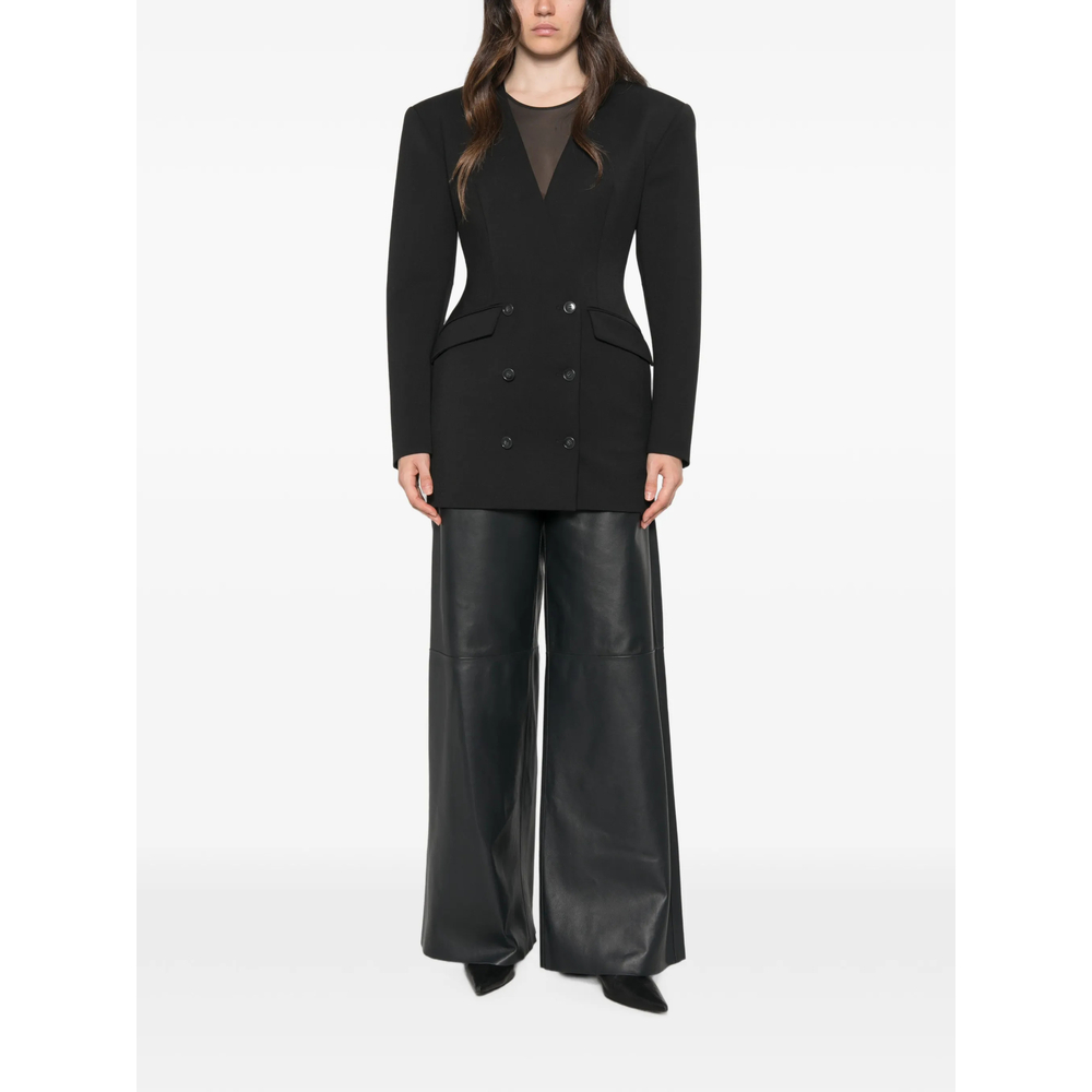 Double-Breasted Collarless Jacket