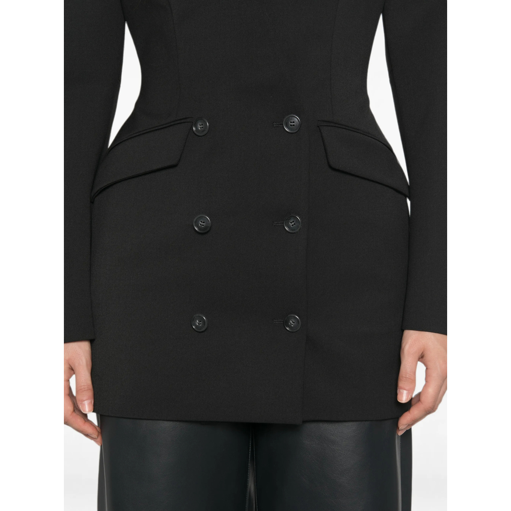 Double-Breasted Collarless Jacket