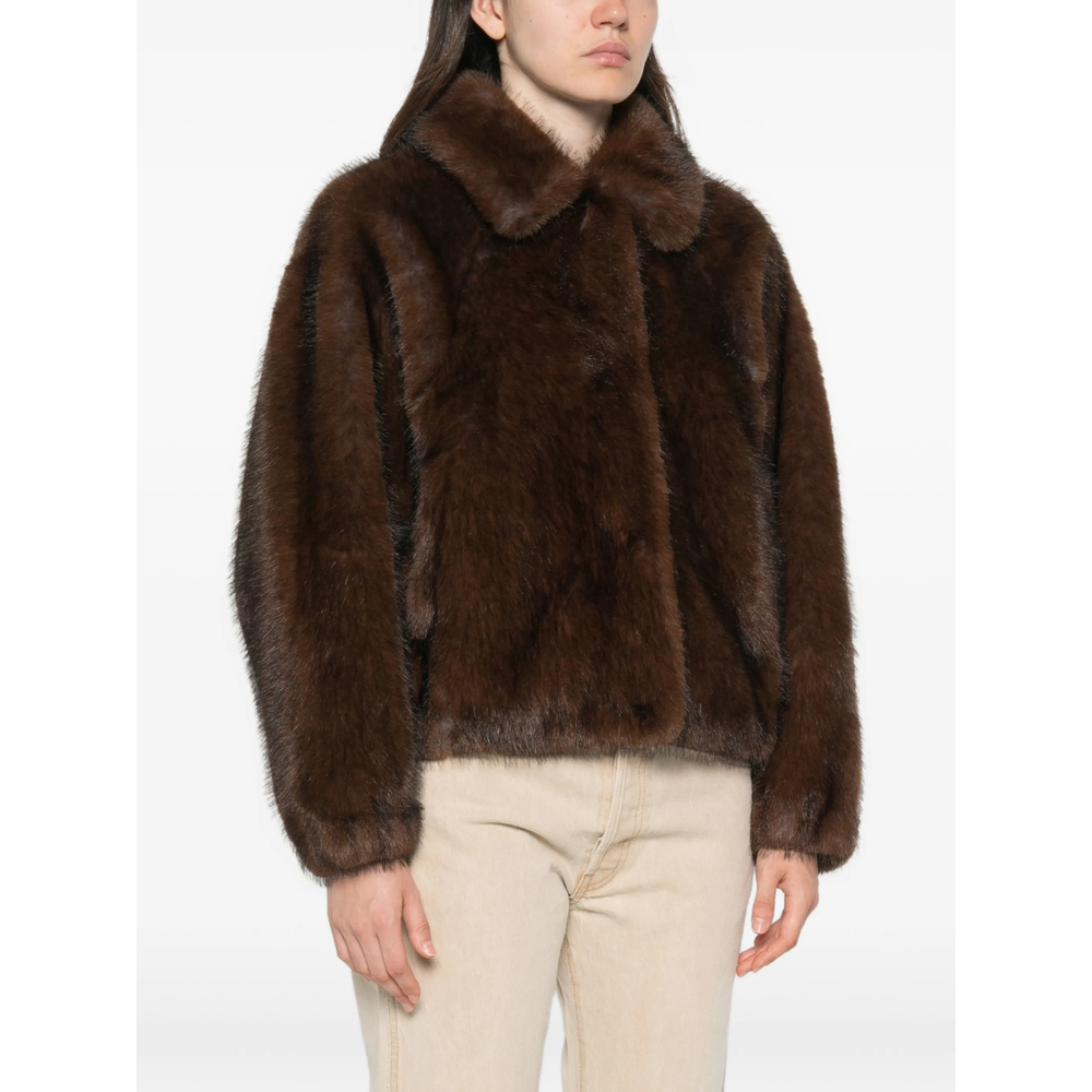Faux-Fur Wide Collar Jacket