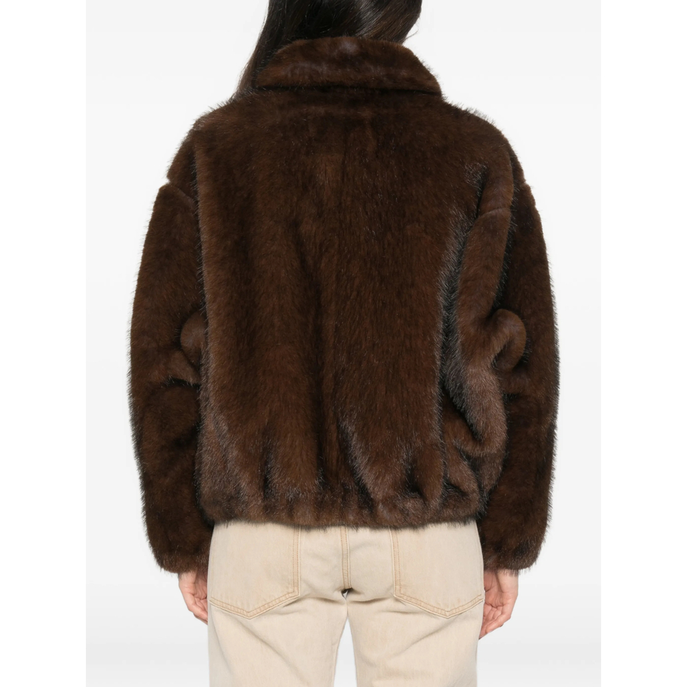 Faux-Fur Wide Collar Jacket