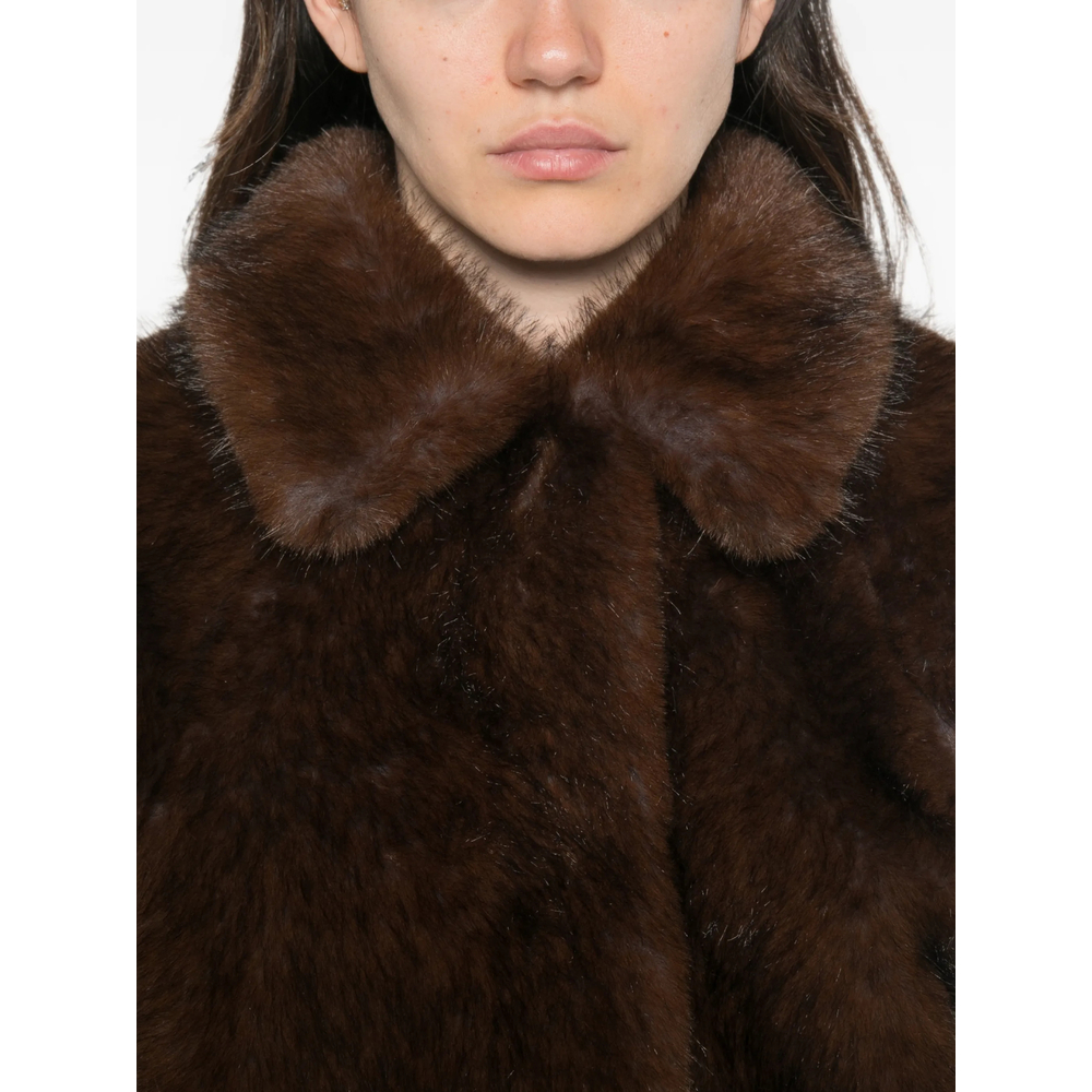 Faux-Fur Wide Collar Jacket
