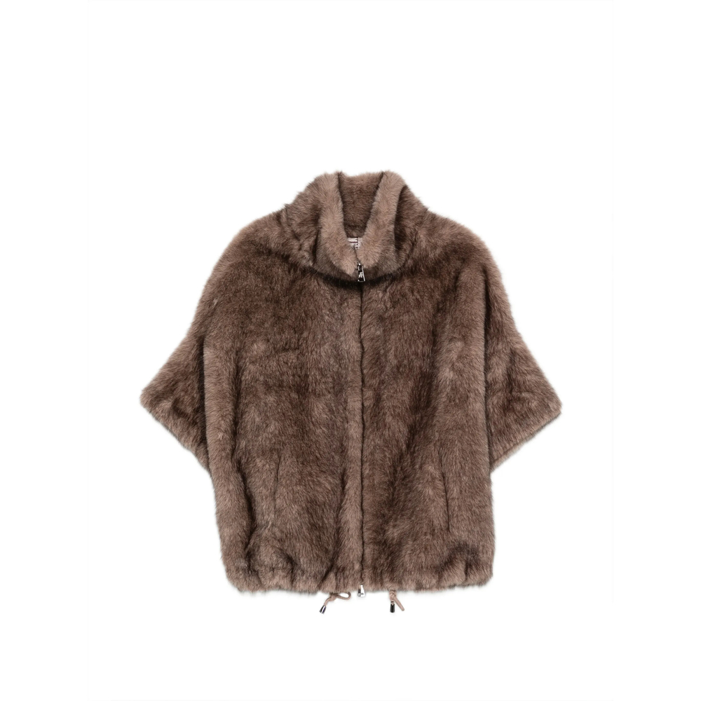 Valentini 1972 Faux-fur Funnel-neck Coat