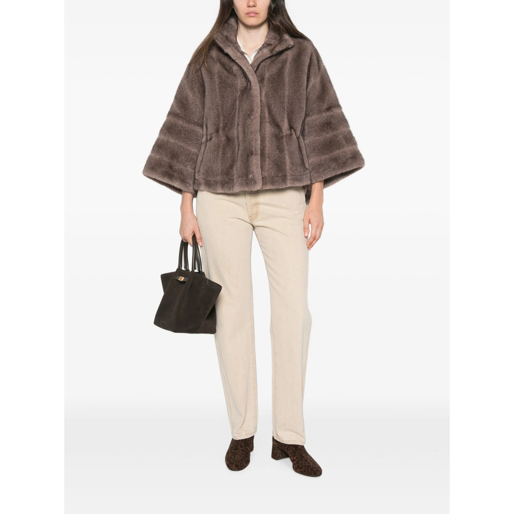 High-Neck Drawstring-Waist Jacket