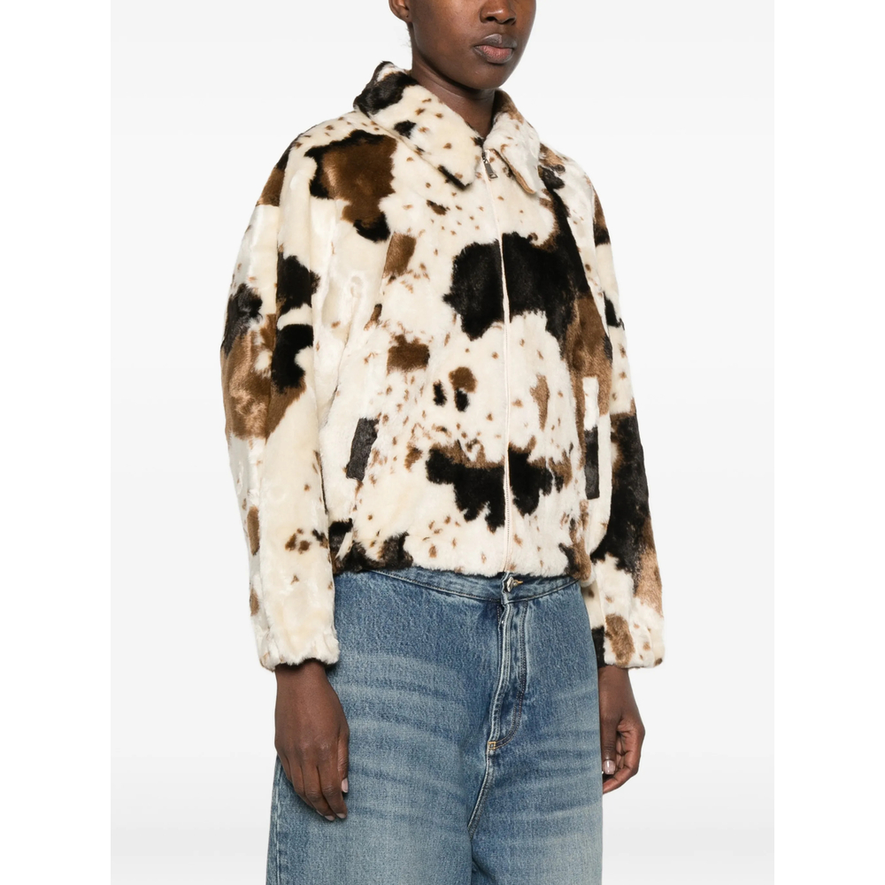 Cow-Print Faux-Fur Jacket