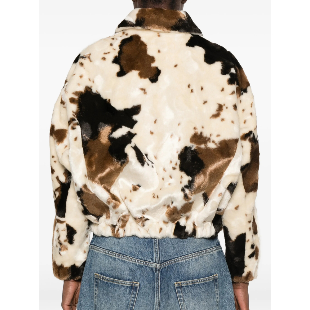 Cow-Print Faux-Fur Jacket
