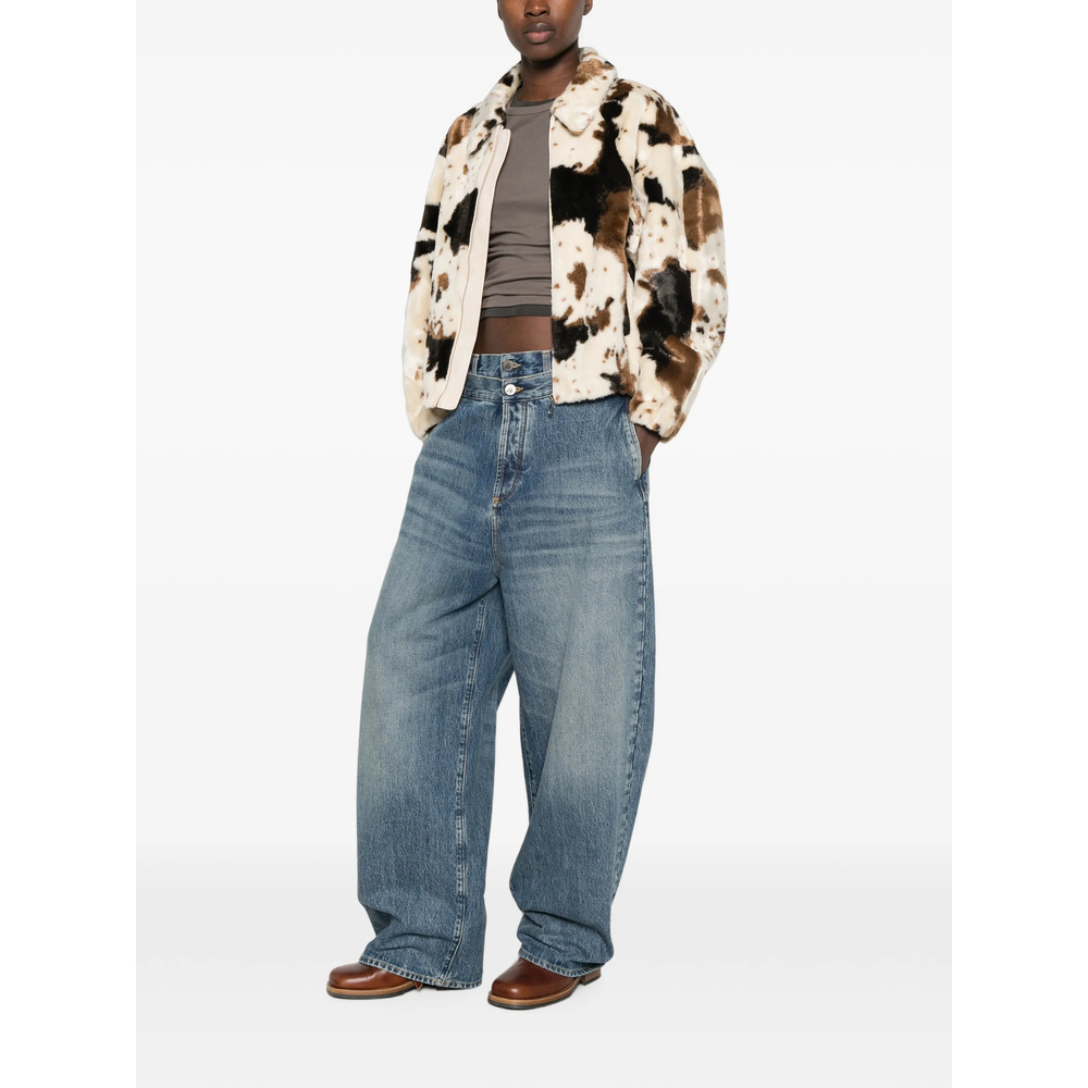 Cow-Print Faux-Fur Jacket