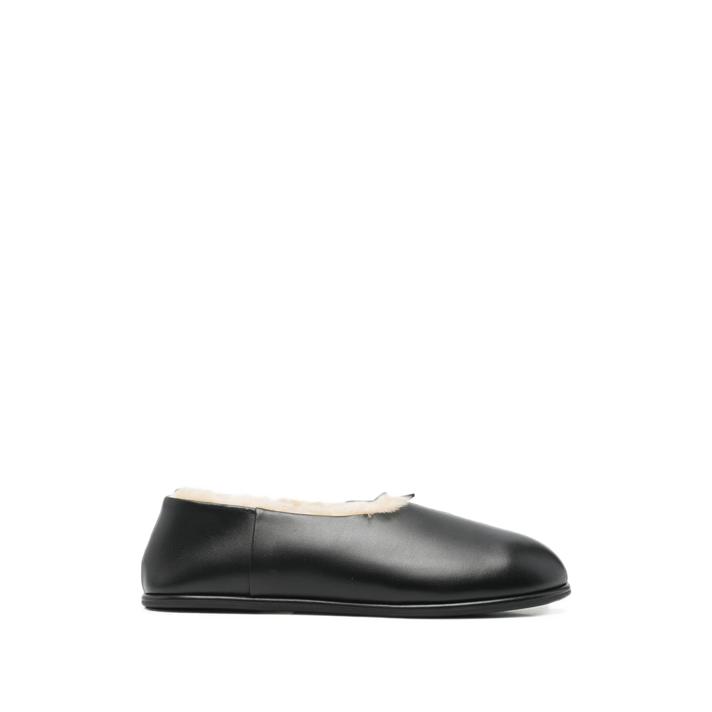 Dear Frances Shearling-lined Leather Slippers