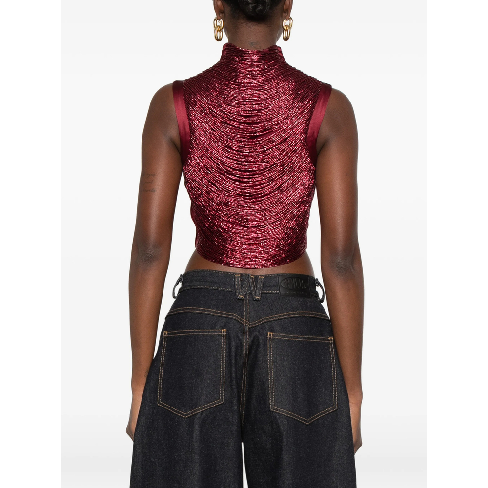 Taraji Beaded High-Neck Top
