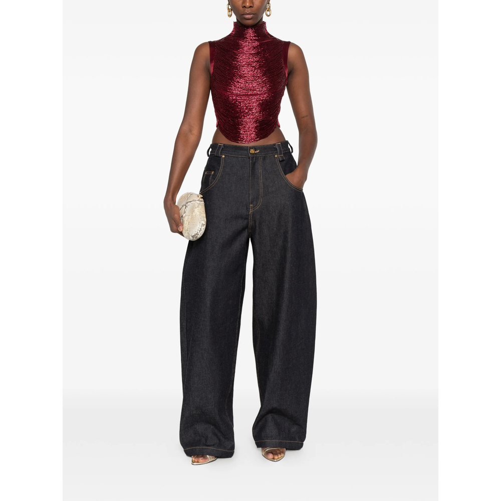Taraji Beaded High-Neck Top
