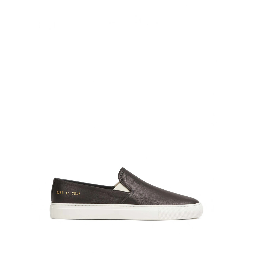 Common Projects Slip-on Leather Sneakers In Black