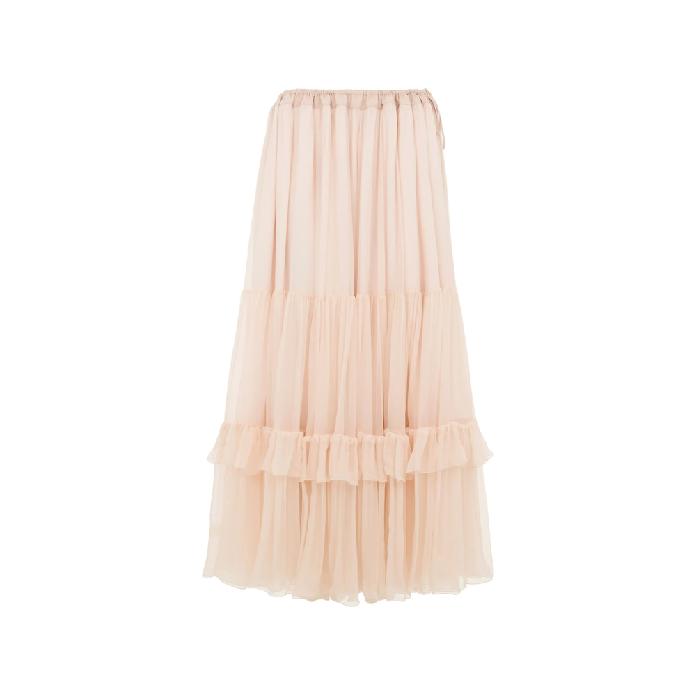 Chloé Midi Tiered Tulle Skirt