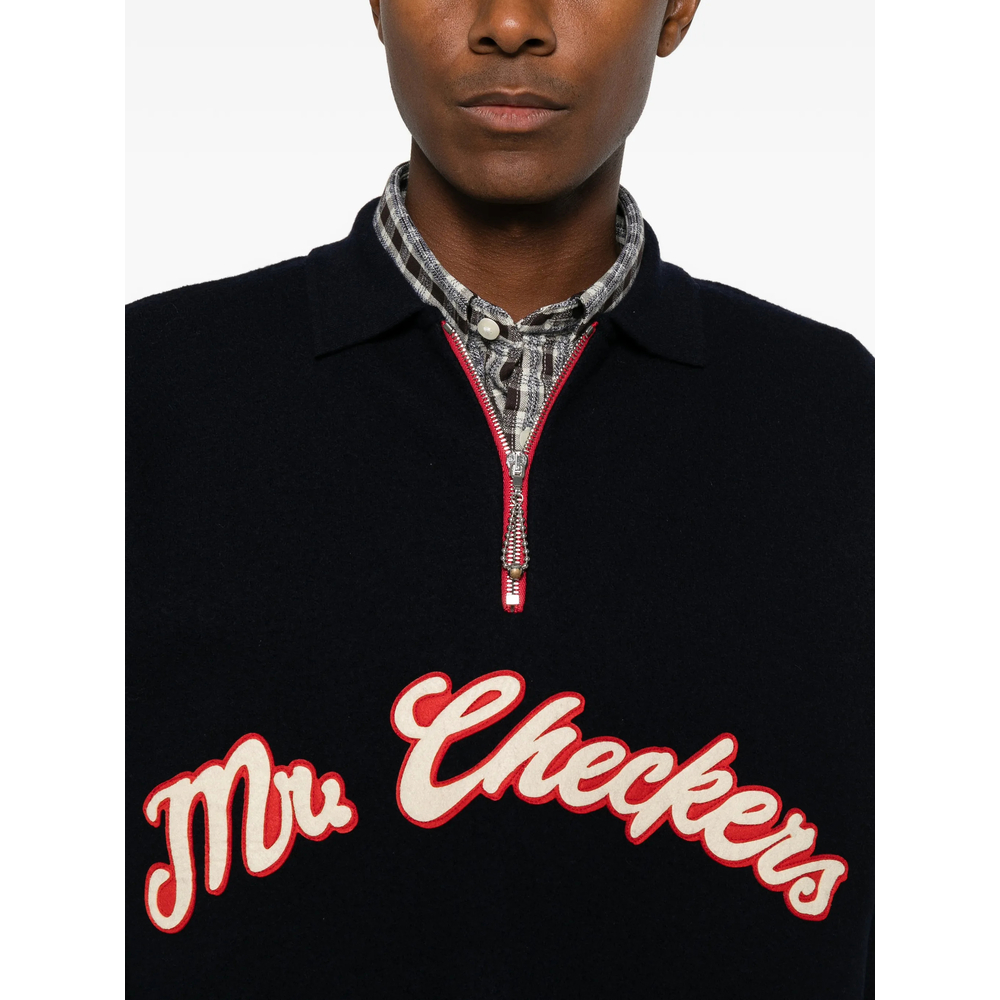 Logo-Patch Quarter-Zip Sweater