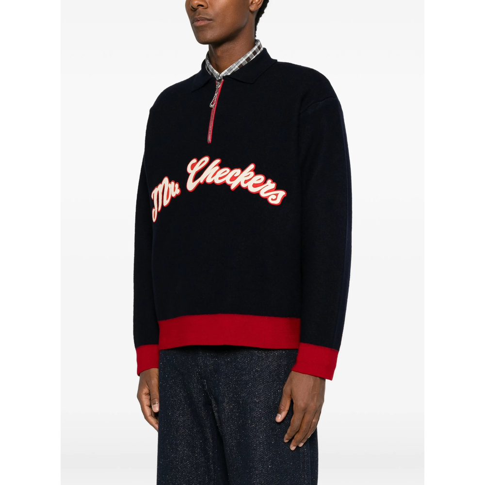 Logo-Patch Quarter-Zip Sweater