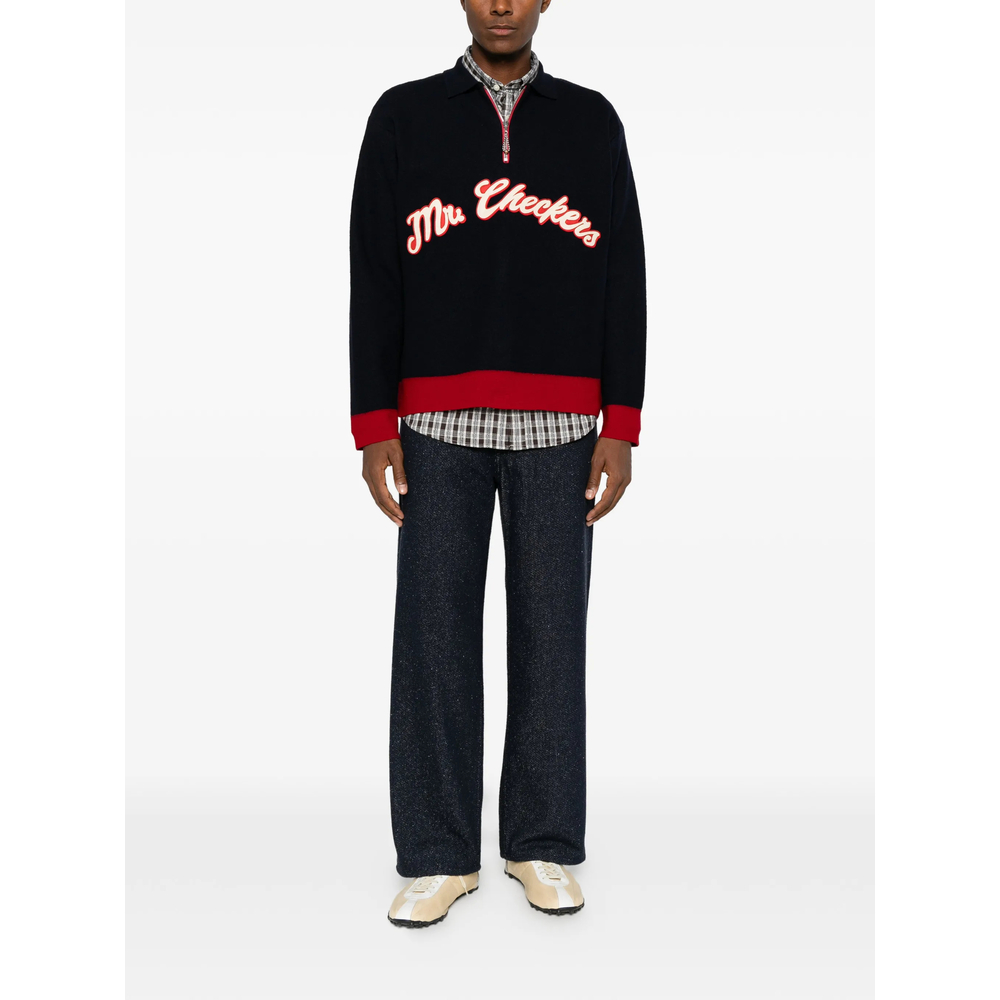 Logo-Patch Quarter-Zip Sweater
