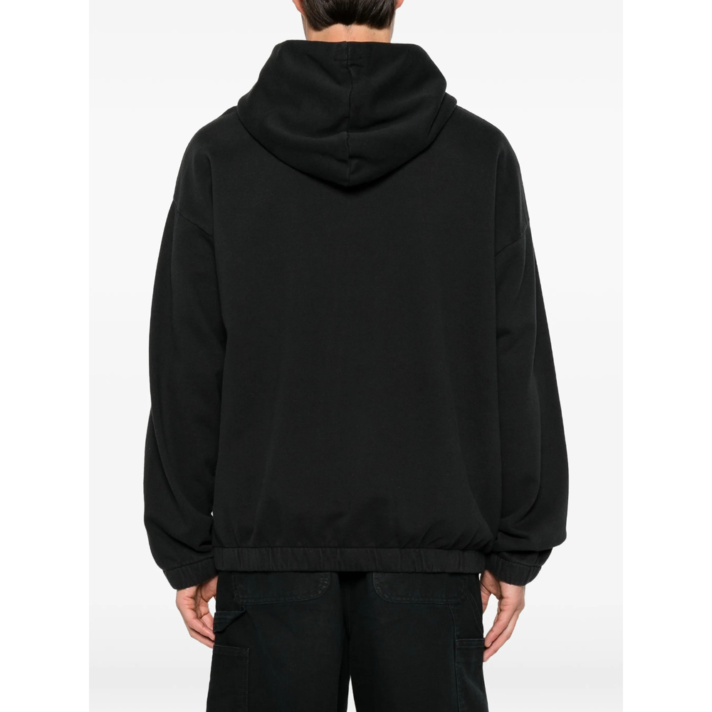 Barbed-Wire-Print Zip-Up Hoodie