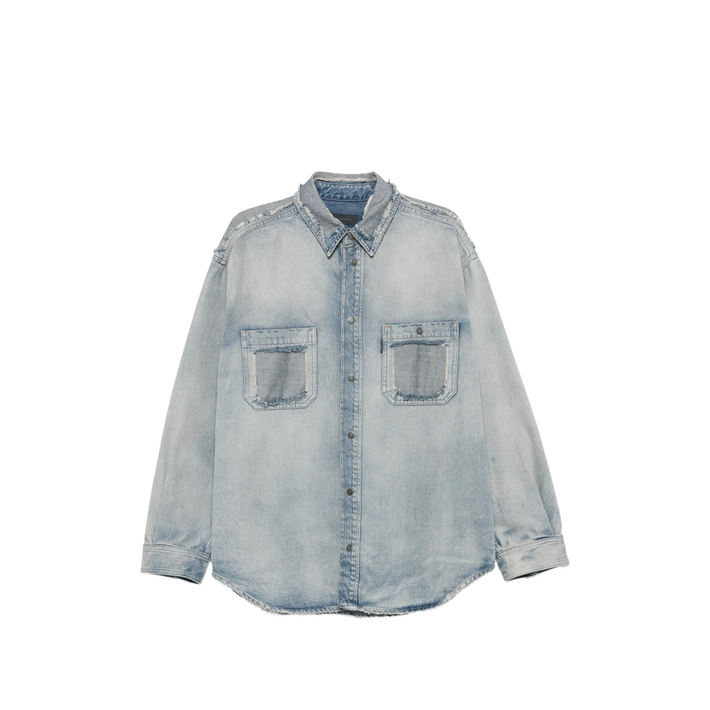 Haikure Nelson Distressed Patchwork Denim Shirt