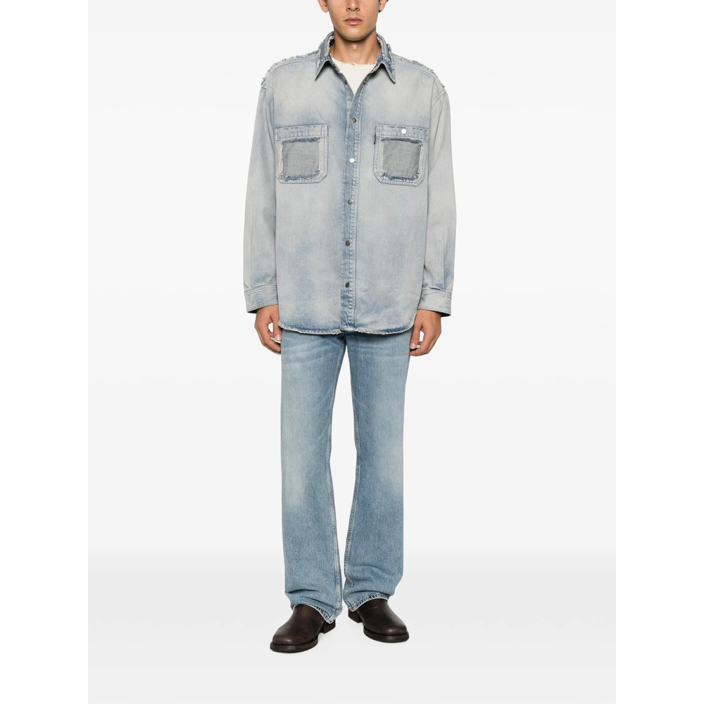 Nelson Distressed Patchwork Denim Shirt