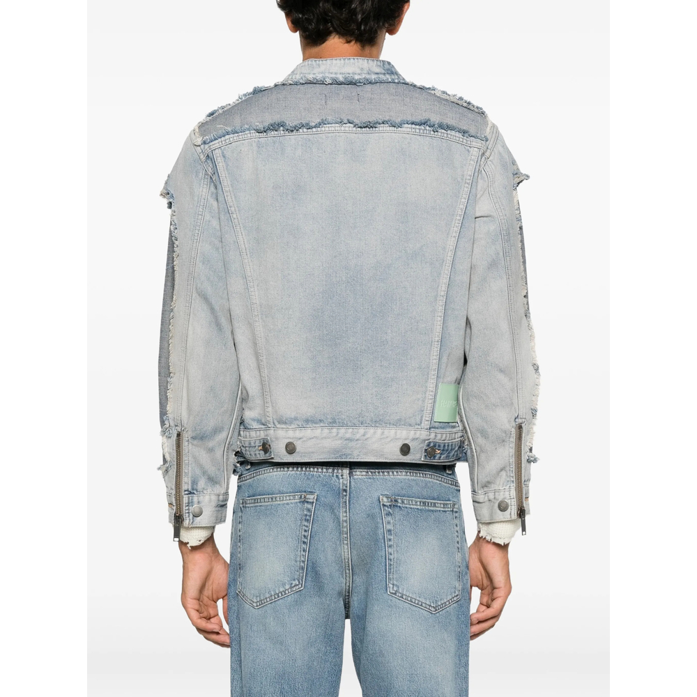 Distressed Panelled Denim Jacket