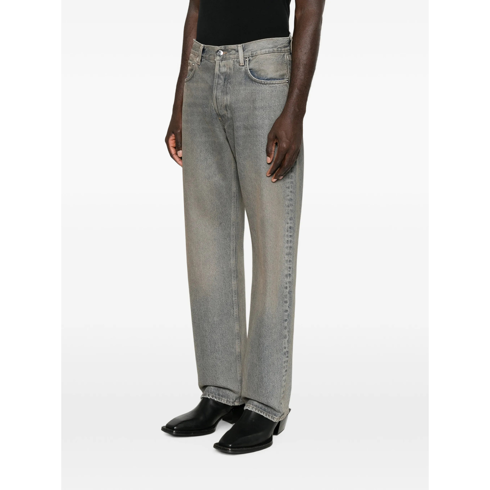 Faded-Effect Logo-Patch Jeans