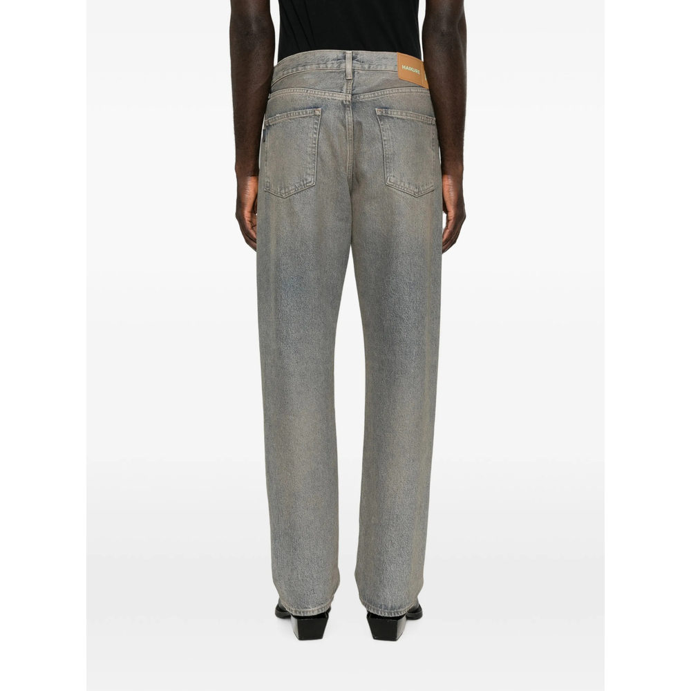 Faded-Effect Logo-Patch Jeans