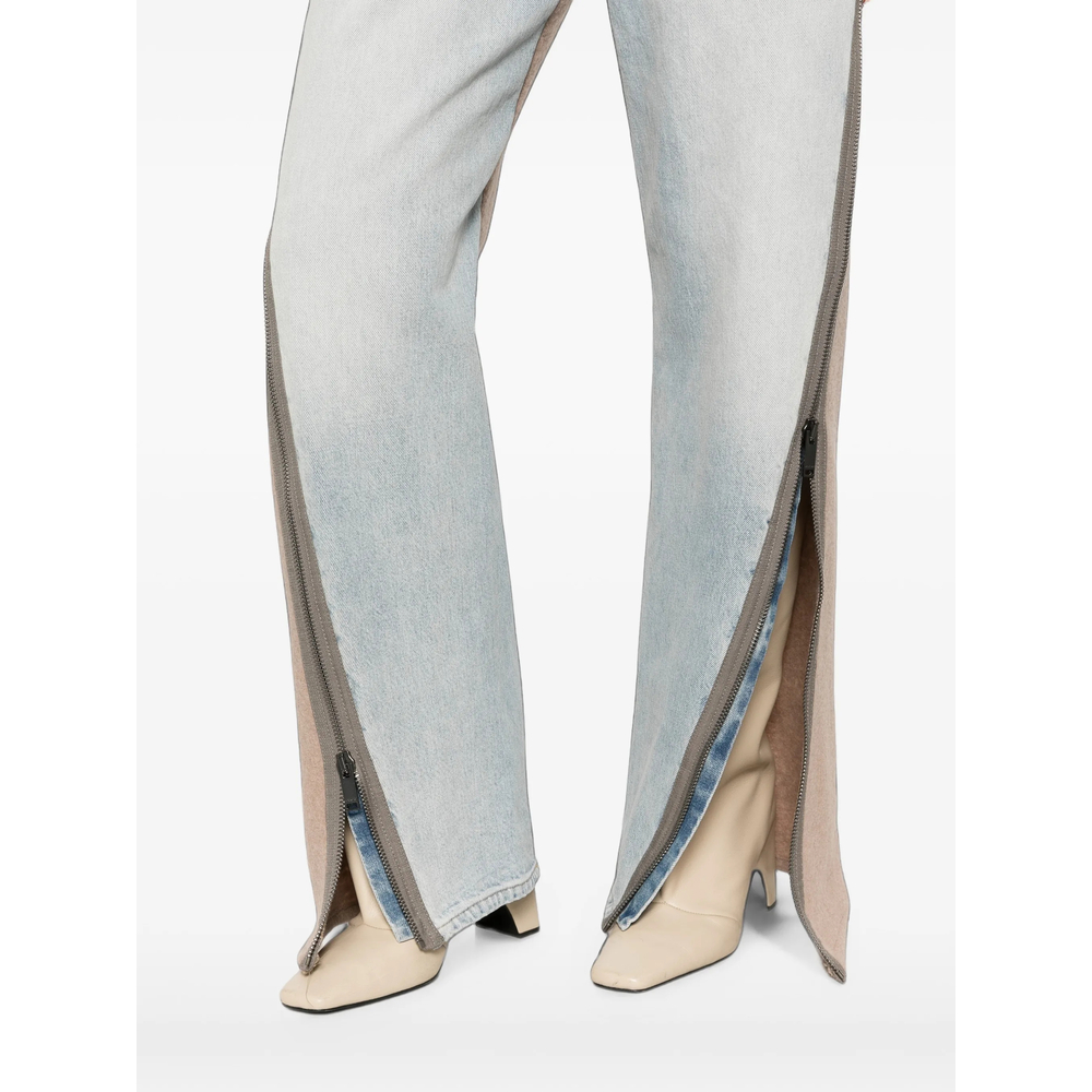 Zip-Detail Panelled Jeans