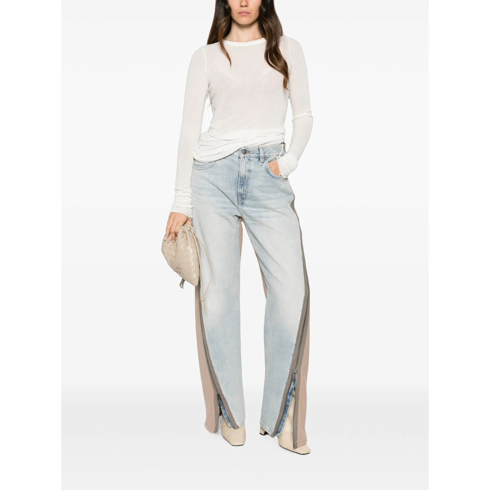 Zip-Detail Panelled Jeans