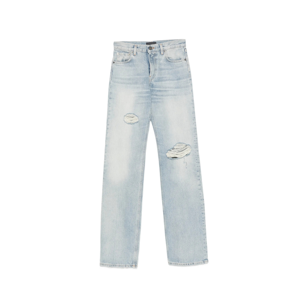 Haikure Distressed Straight-leg Jeans In Blue