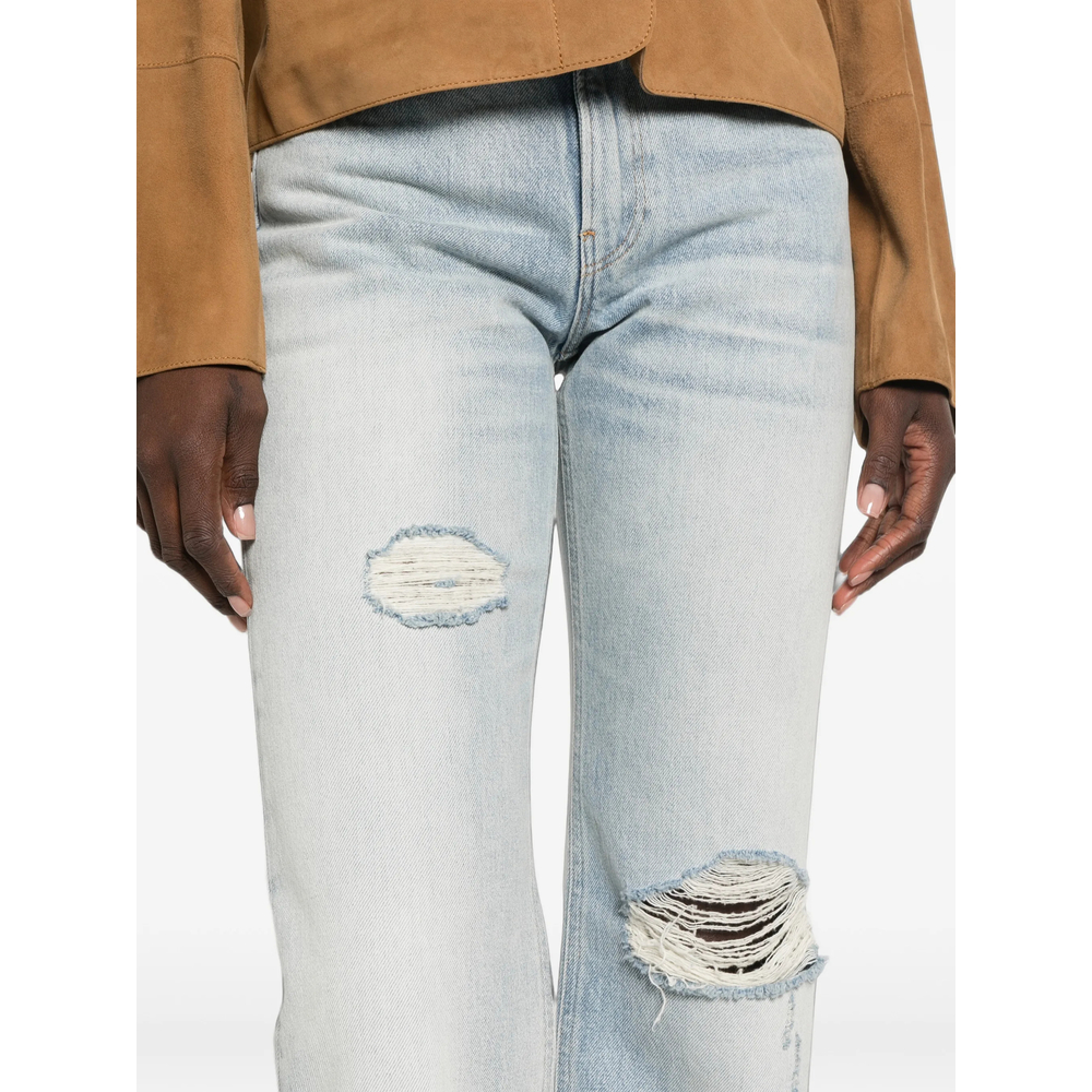 Distressed Straight-Leg Jeans